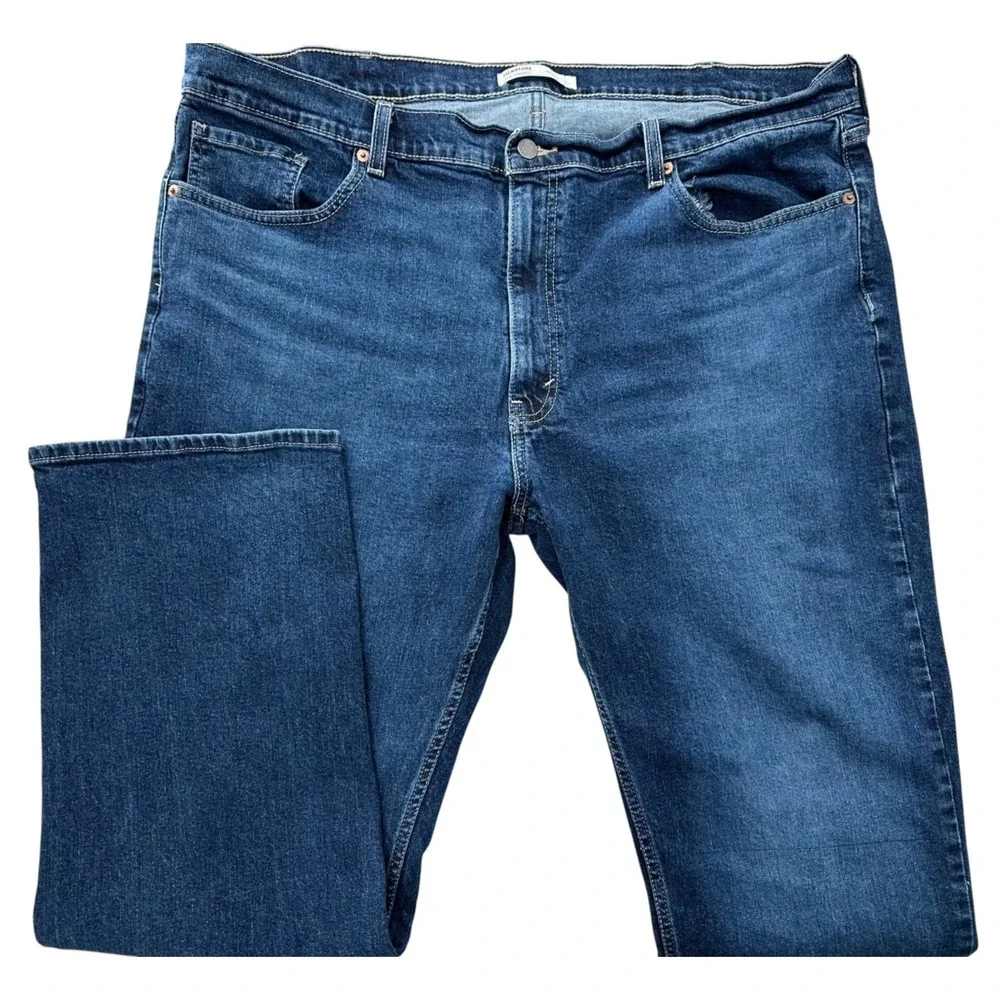 Levi Strauss Signature RELAXED Straight Leg Dark Wash Denim Jeans Men's 42 x 32